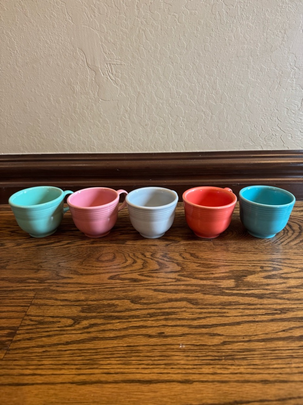 Fiesta Tea Cups Assorted Colors Lot of 5